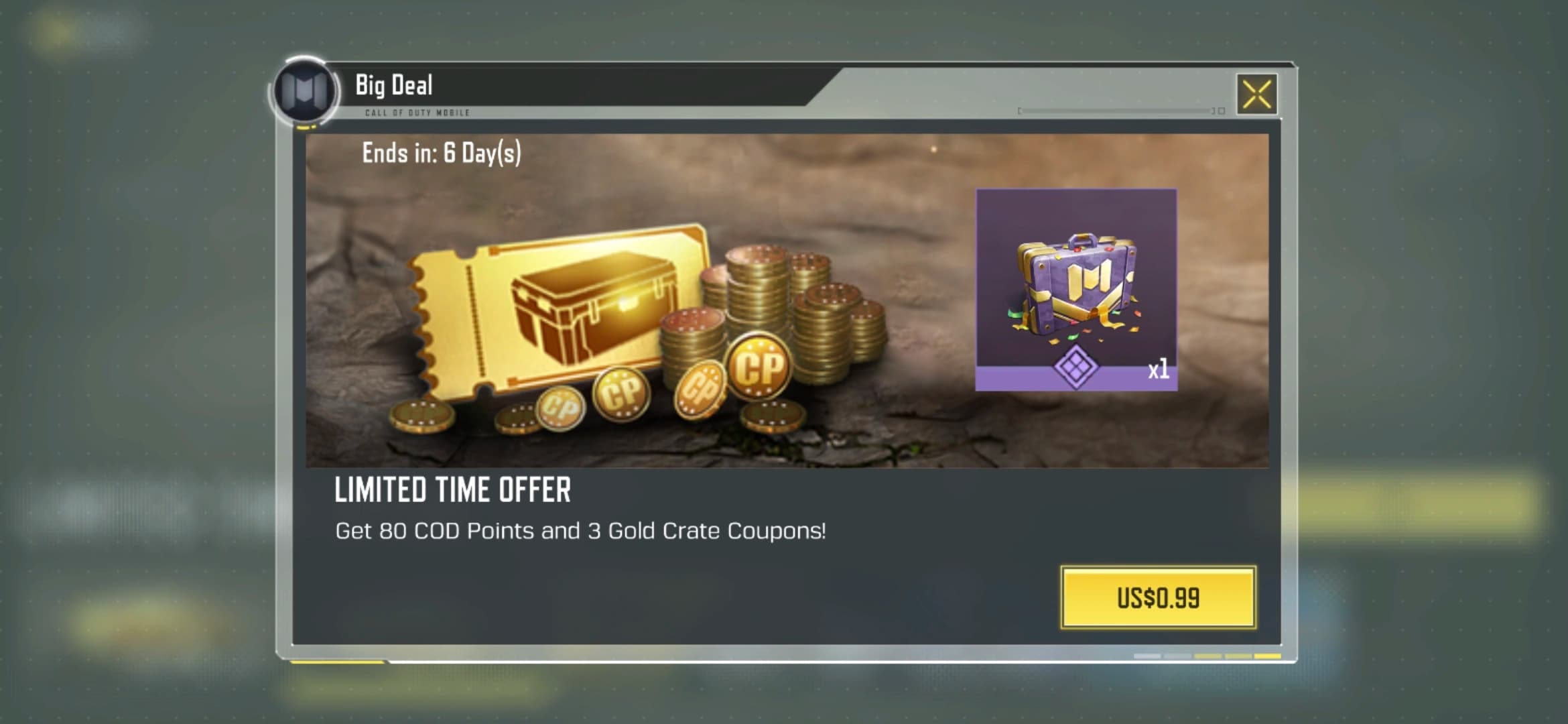 تصویر محصول خرید آفر لیمیتد ۸۰ سیپی کالاف دیوتی موبایل | تحویل فوری از کوکگیم