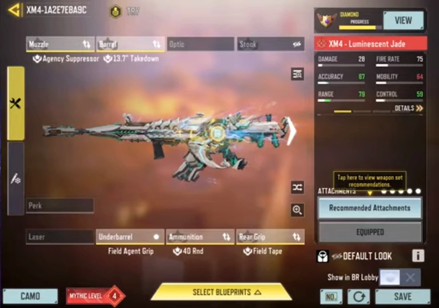 اتچمنت XM4 برای بتل رویال کالاف دیوتی موبایل