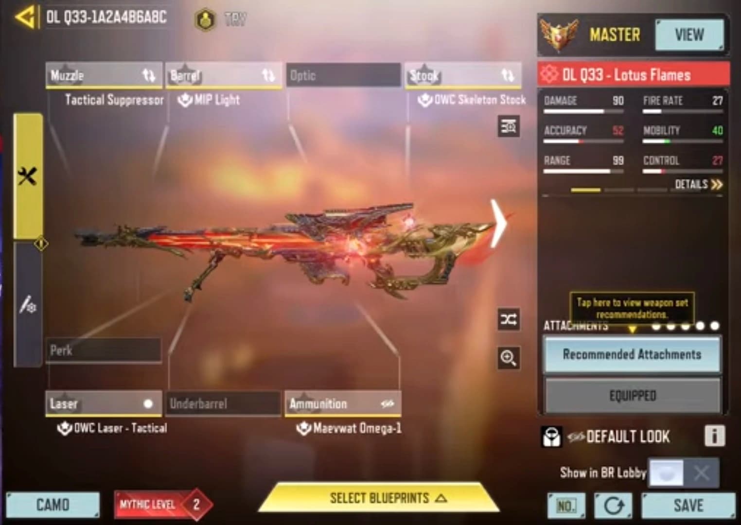 اتچمنت OL Q33 برای بتل رویال کالاف دیوتی موبایل