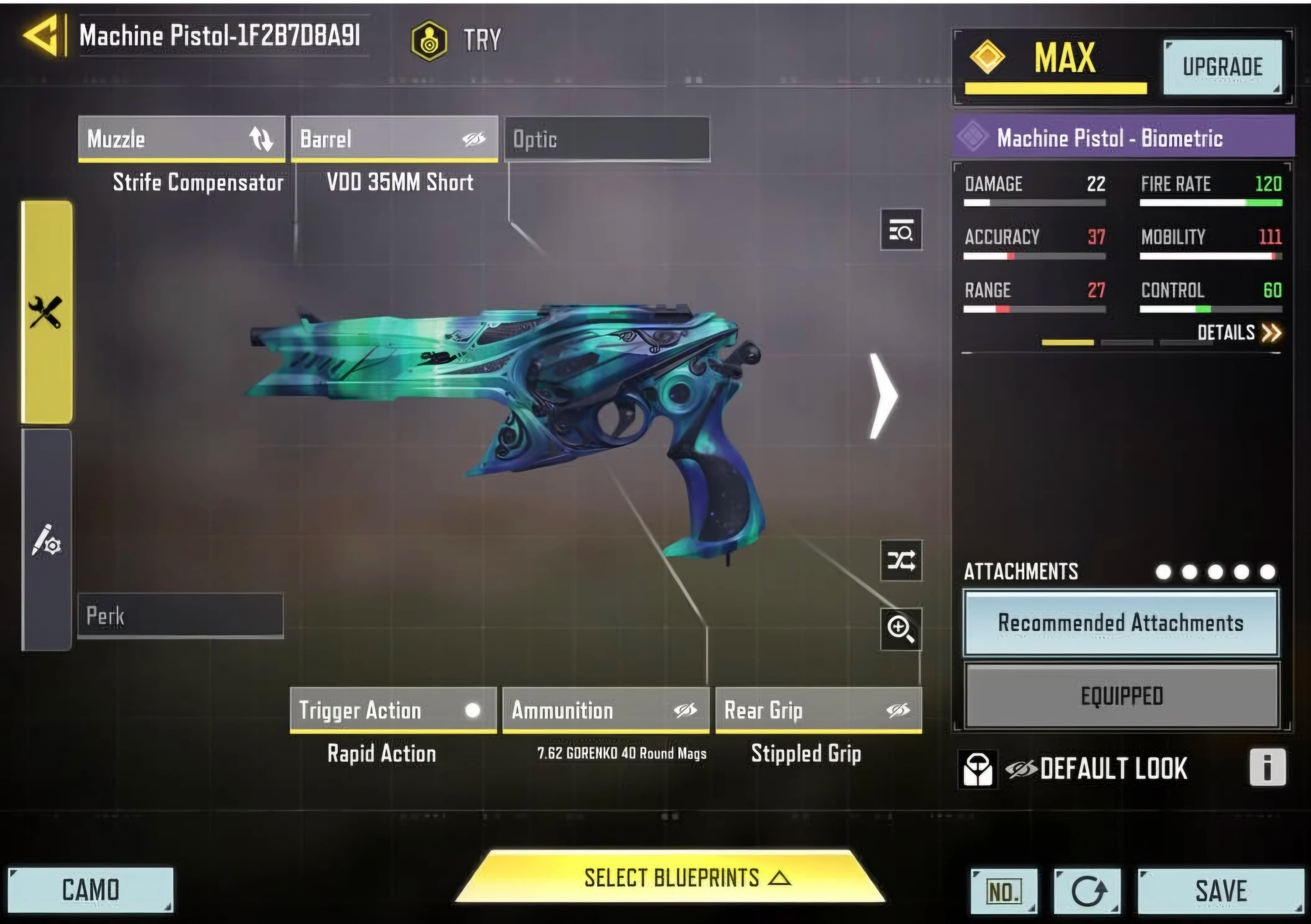 اتچمنت Machine Pistol برای مولتیپلیر کالاف دیوتی موبایل