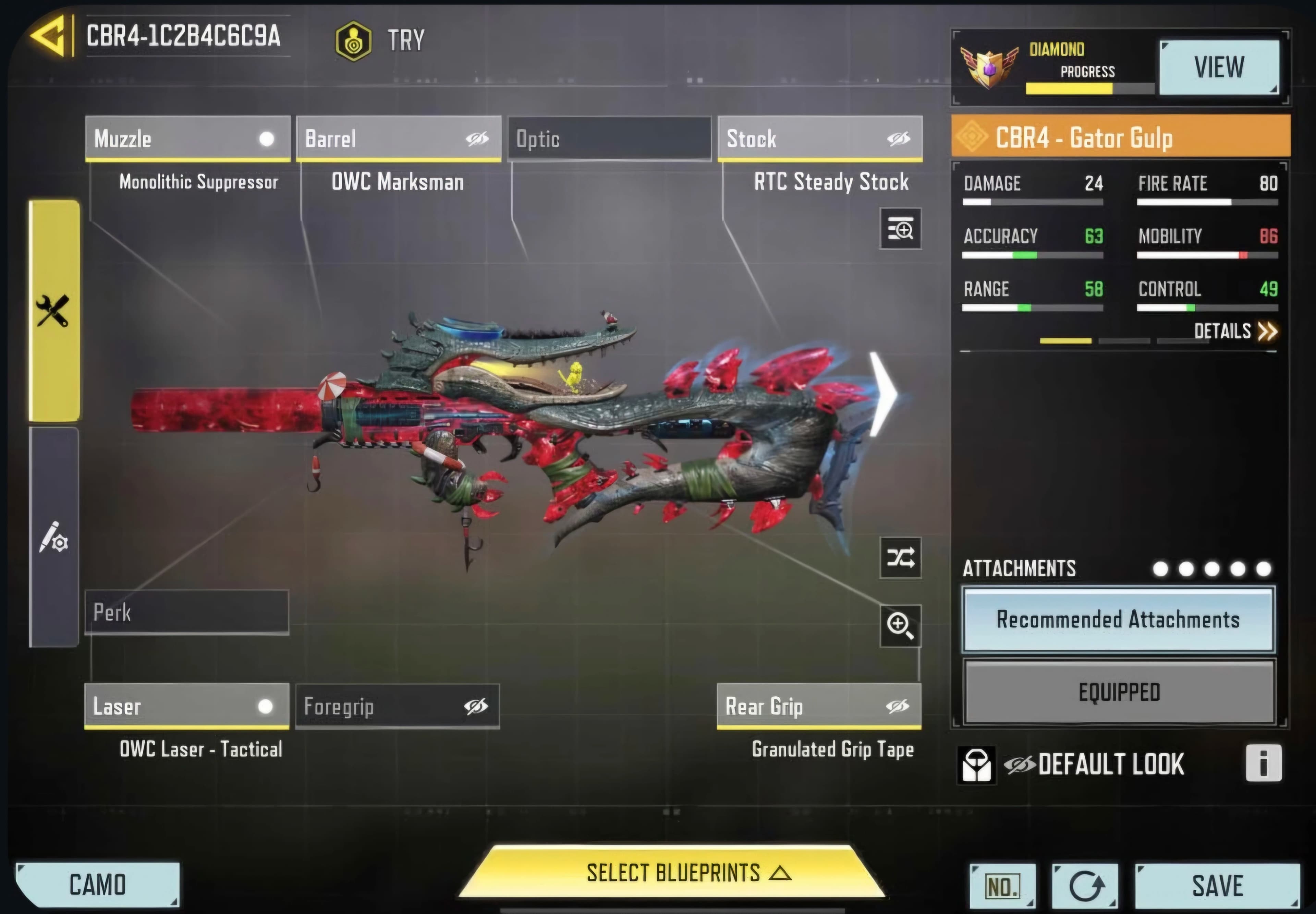 اتچمنت CBR4 برای مولتیپلیر کالاف دیوتی موبایل